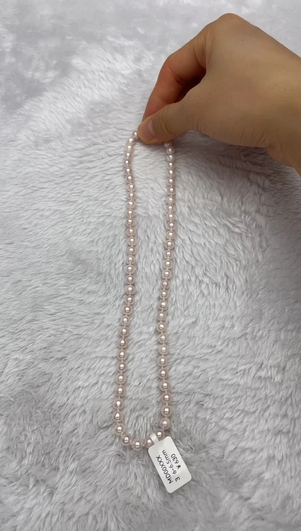项链银S925镶嵌海水珍珠AK6-6.5mm