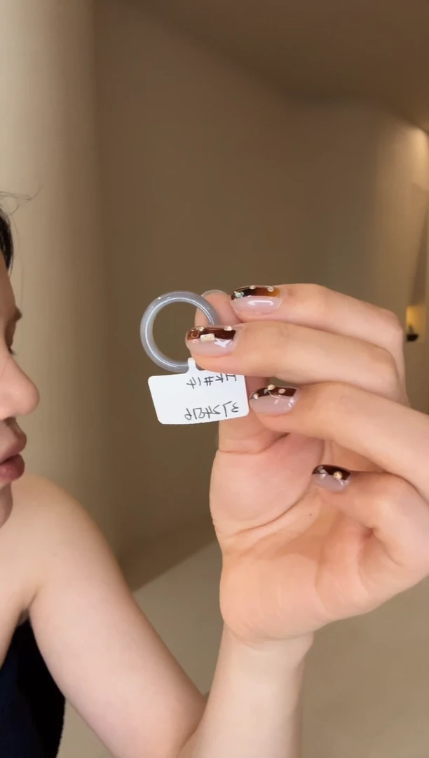 【闪购商品】和田玉戒指未镶嵌14码烟紫细条多样性发其一