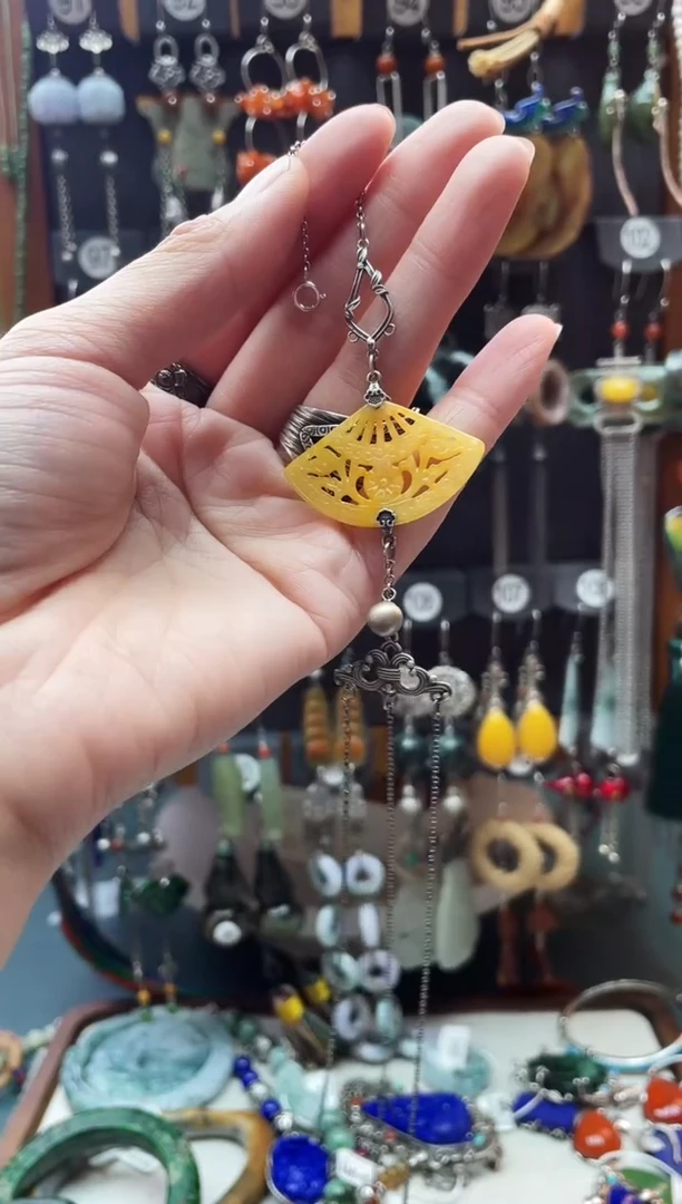 银S925镶嵌挂件翡翠火?饰品