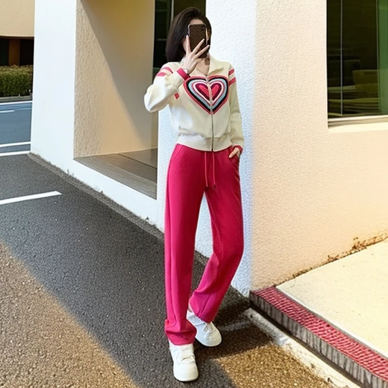 高级感运动套装女秋装新款显瘦直筒裤休闲两件套女神减龄洋气百搭