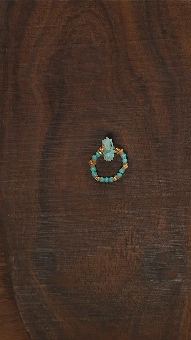 【闪购商品】绿松石戒指18K金镶嵌S2503定制