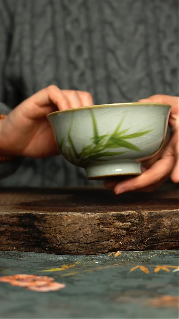 【闪购商品】杯釉下彩手工手绘同款陶器