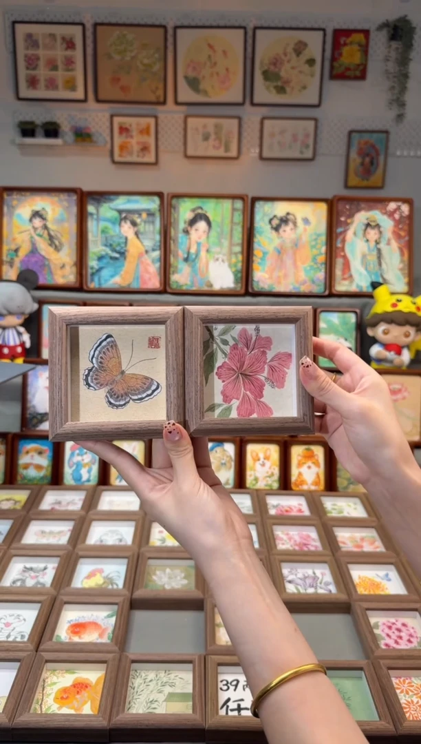 国画小蝴蝶 格桑花 一组11