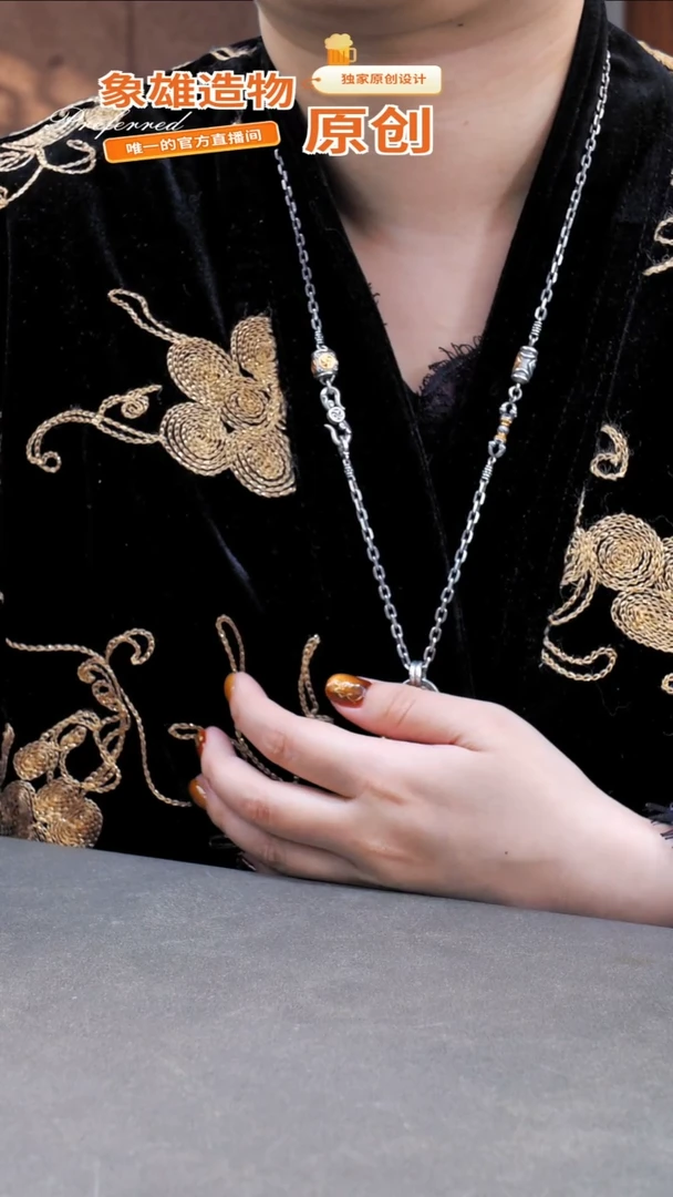 无吊坠925银琪**6迦作金刚杵项链