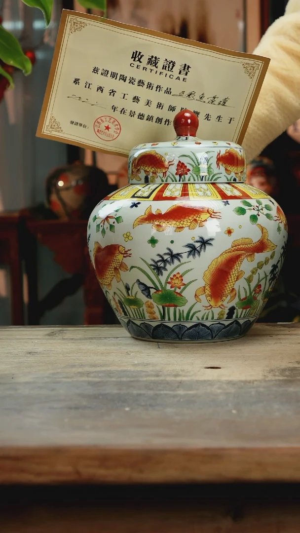 【闪购商品】瓷片景德镇纯手工釉下彩精品花瓶