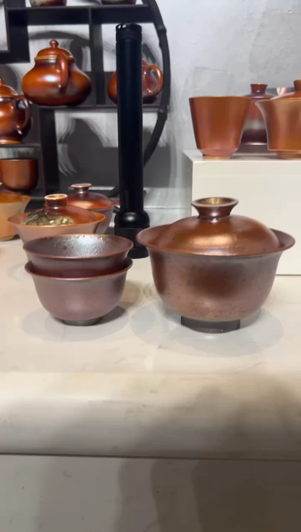 81柴房陶瓷柴烧盖碗套组