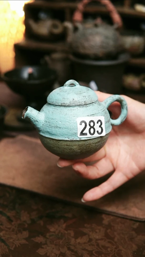 紫砂全手工粉引茶壶150毫升