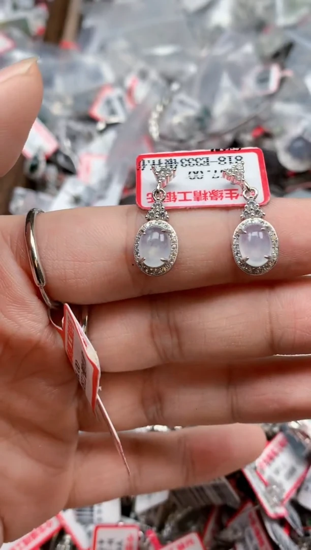 银S925镶嵌戒指翡翠天然A货缅甸翡翠