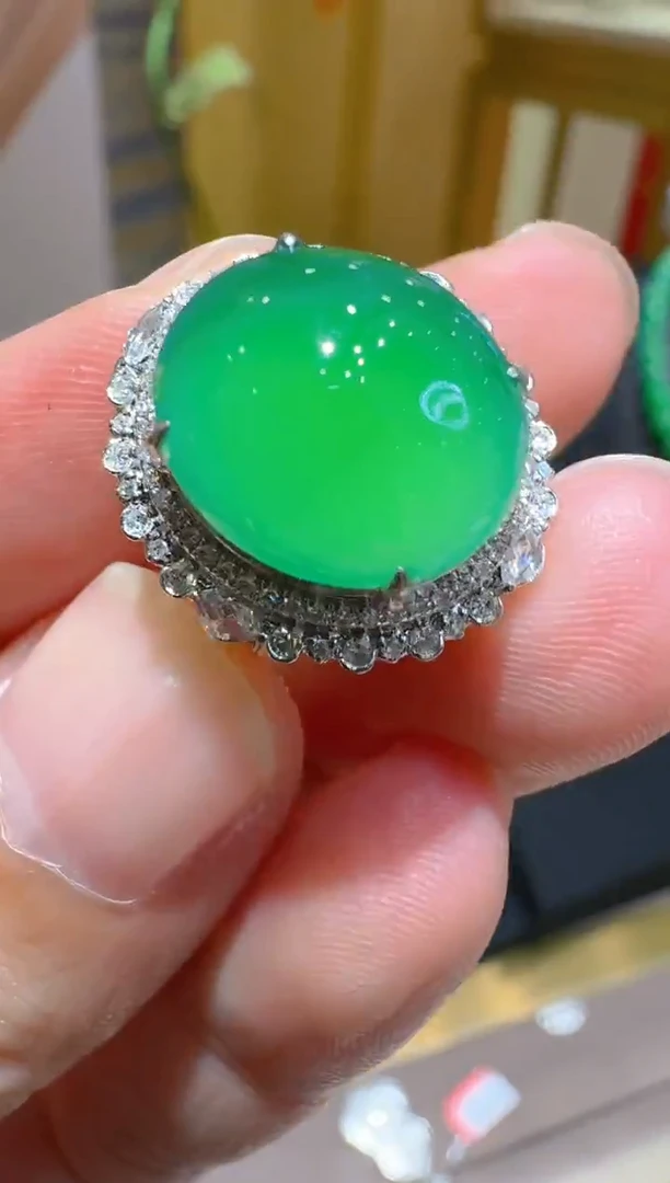 18K金镶嵌戒指翡翠多样性团购发一件