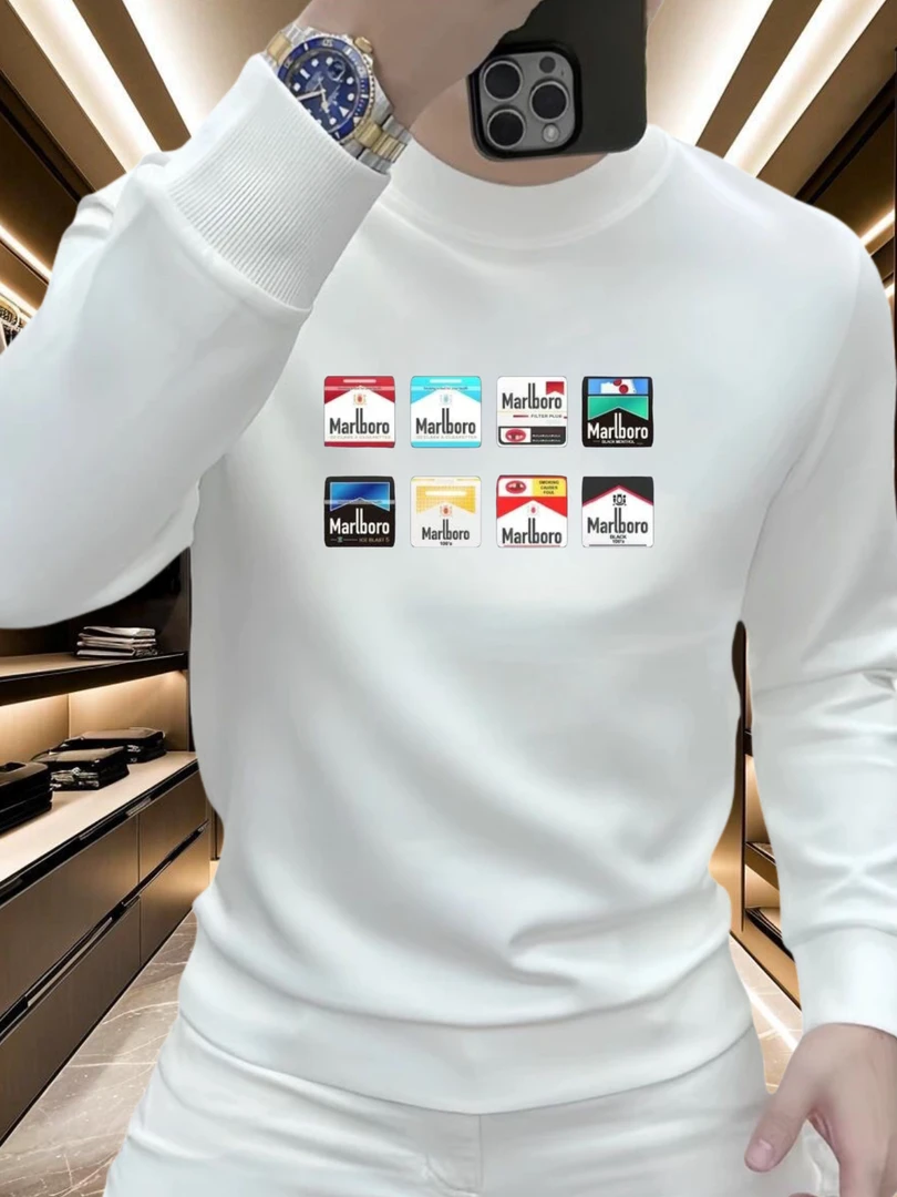 男装印花卫衣彩万秋冬爆款轻奢痞帅2025新款长袖衣服高级感