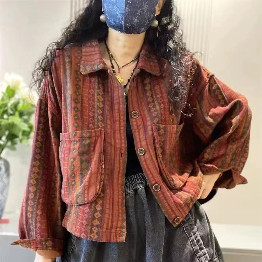 8611春季新款复古减龄宽松长袖外套