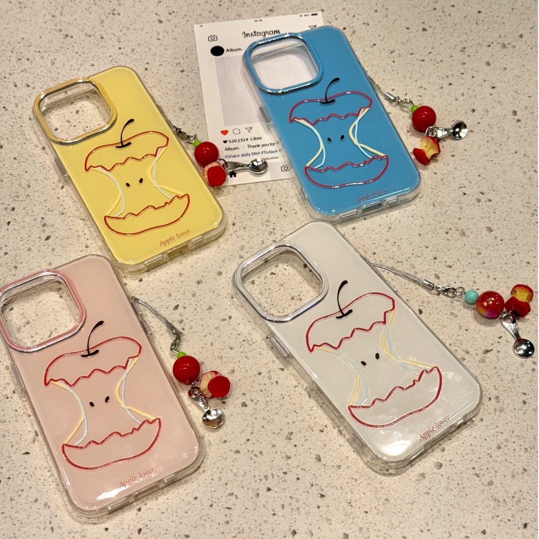 线条苹果核适用苹果16手机壳华为OPPO小米VIVO一加iPhone新款软壳