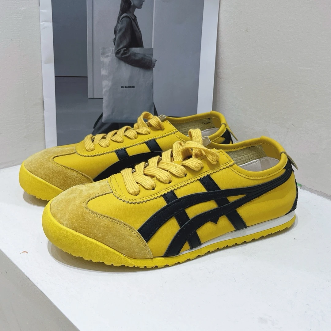 2025秋季新款真皮系带德训鞋女平底休闲鞋百搭运动板鞋阿甘鞋黄色