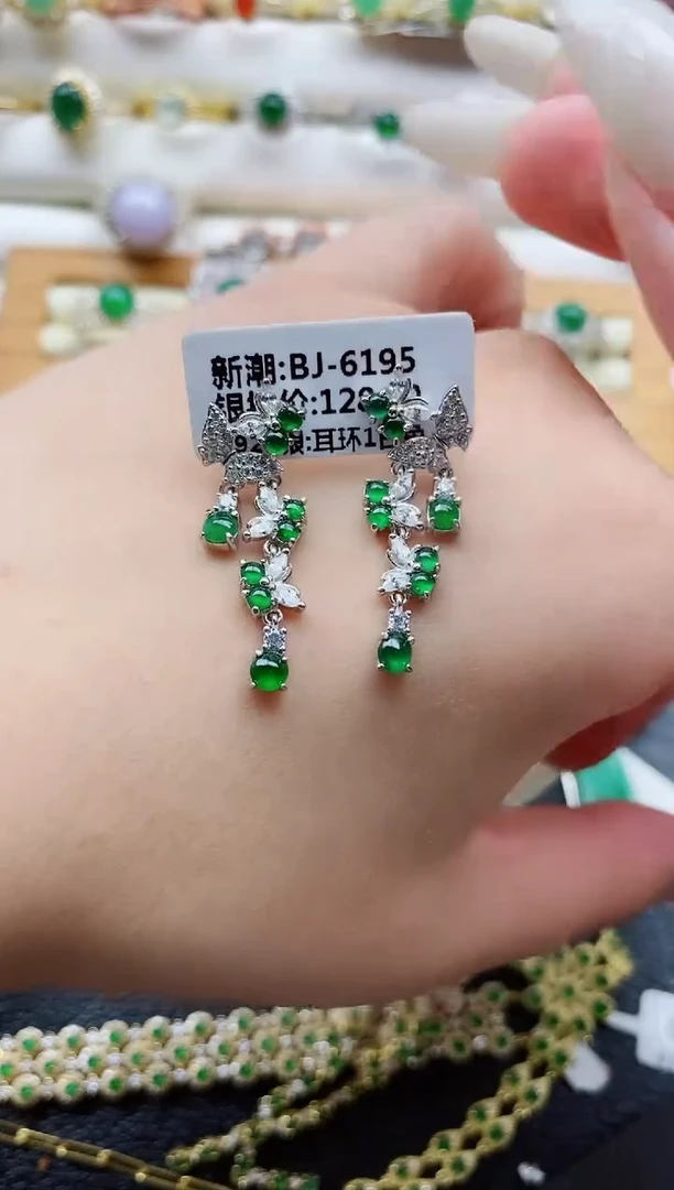 银S925镶嵌戒指翡翠1