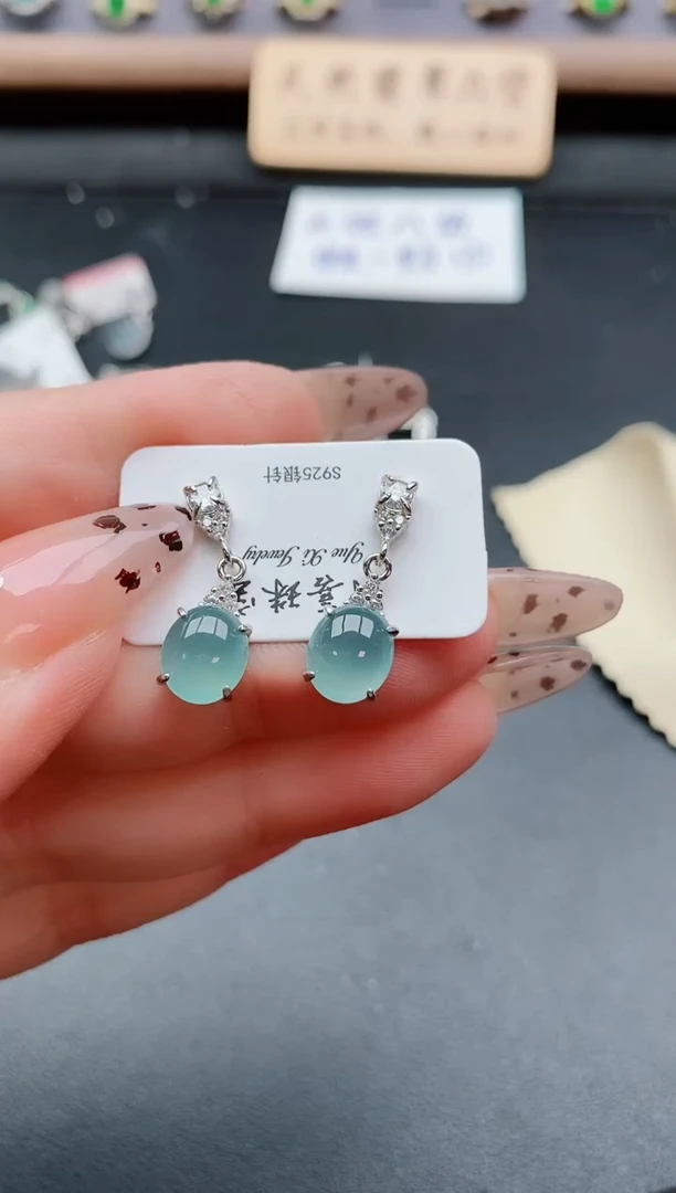 银S925镶嵌戒指翡翠1