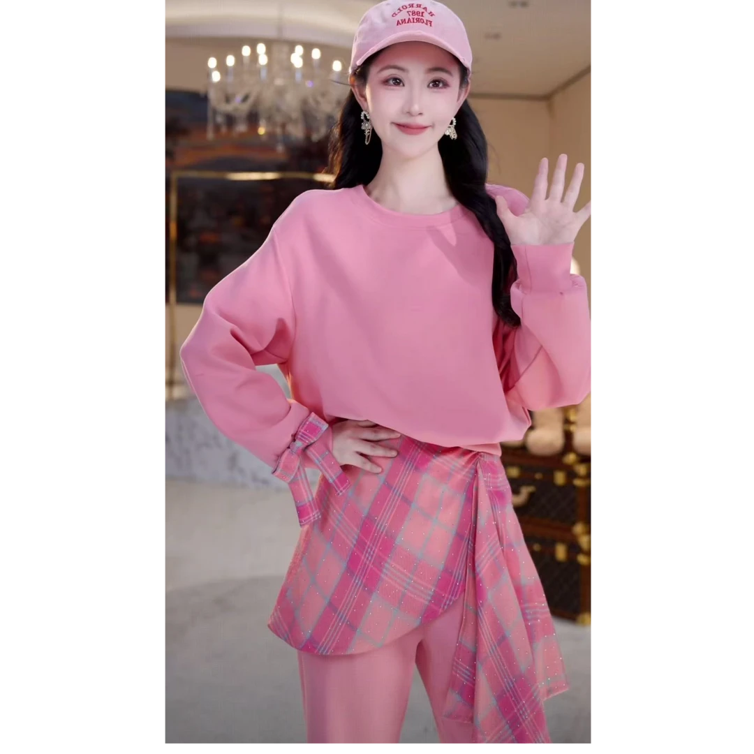 时尚百搭简约卫衣长裤套装815033+815034