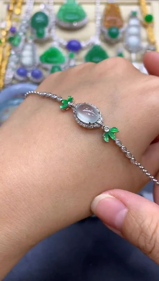 18K金镶嵌手链翡翠306-中国好珍宝