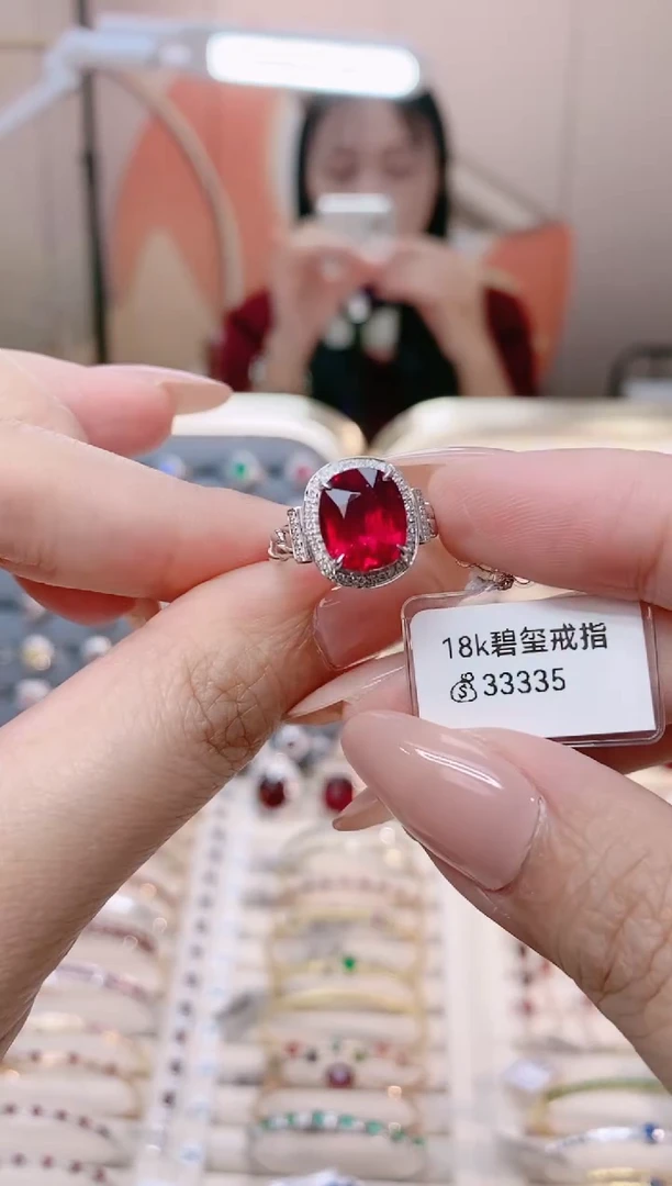 【闪购商品】碧玺18K金戒指18K金镶嵌1
