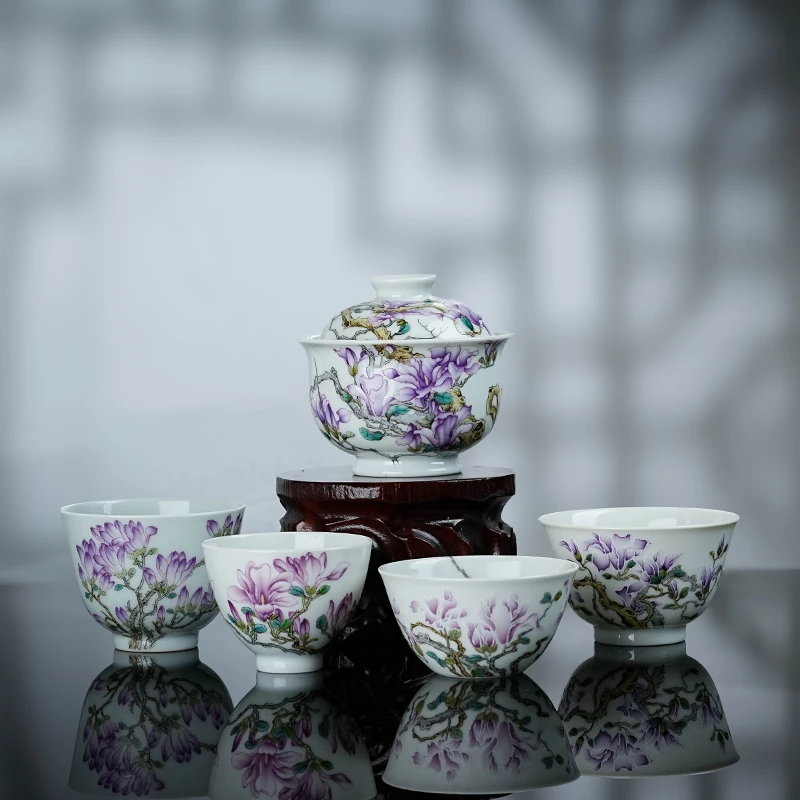 溢珍堂 玉兰茶具套组   喝茶陶瓷喝茶品茗  YZT0324