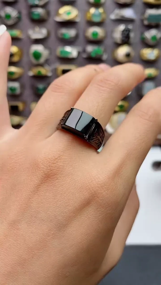 未镶嵌戒指翡翠天然翡翠男戒