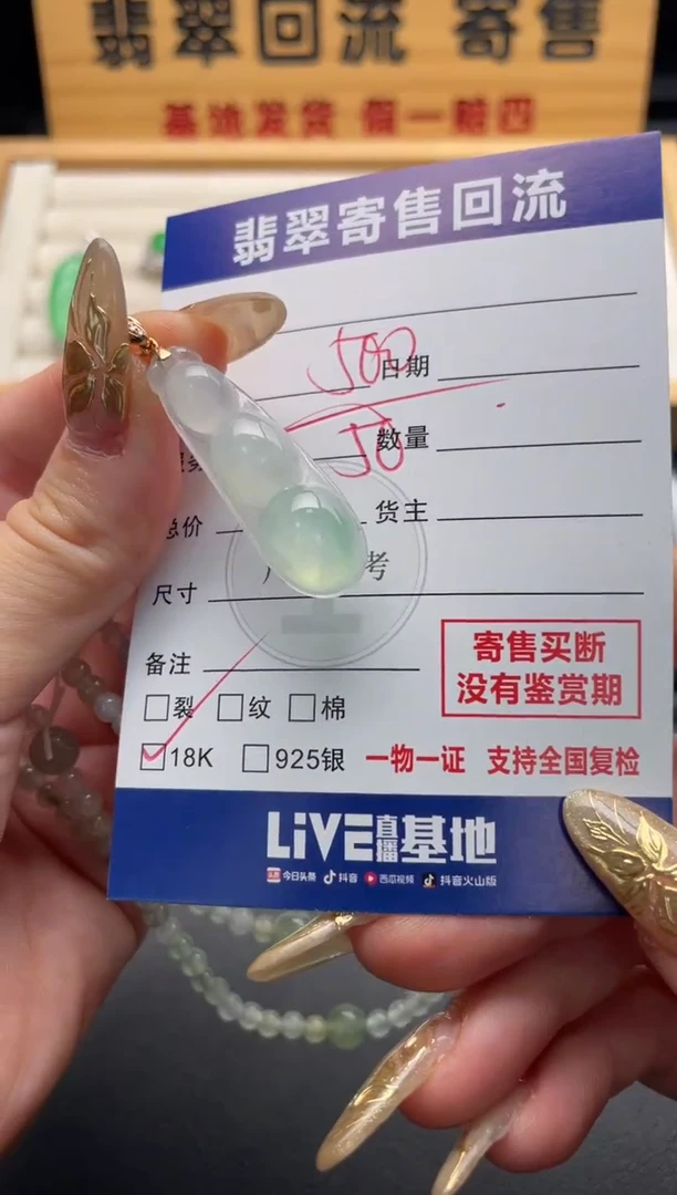 颈饰18K金镶嵌翡翠10147034