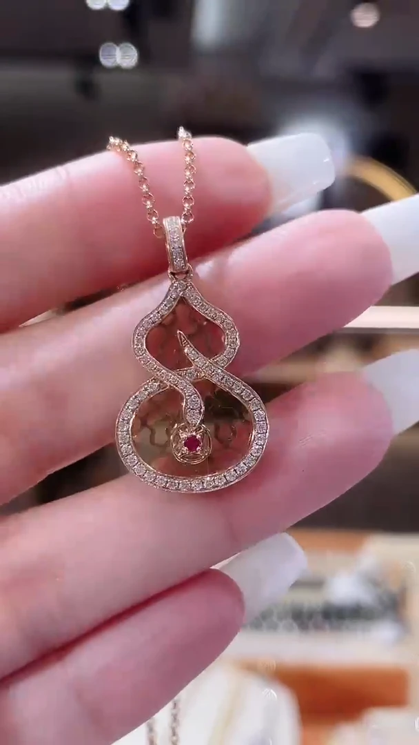 颈饰钻石18K金镶嵌项链