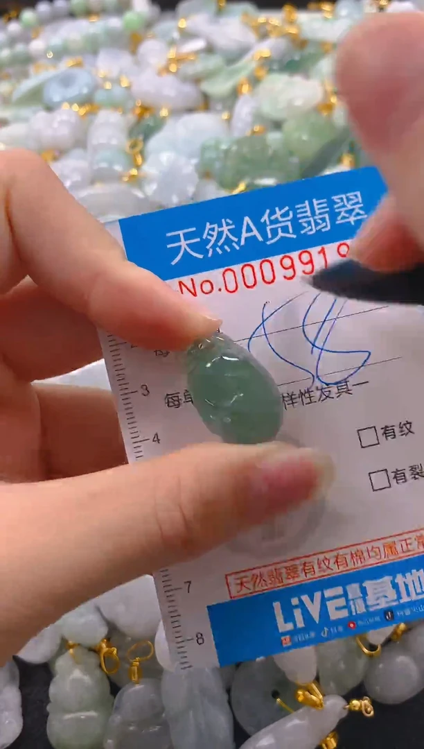 颈饰未镶嵌翡翠净货挂件-9919
