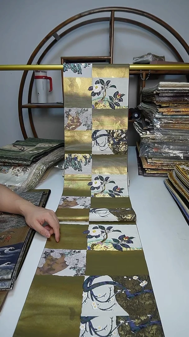 织绣70西阵织六通花卉