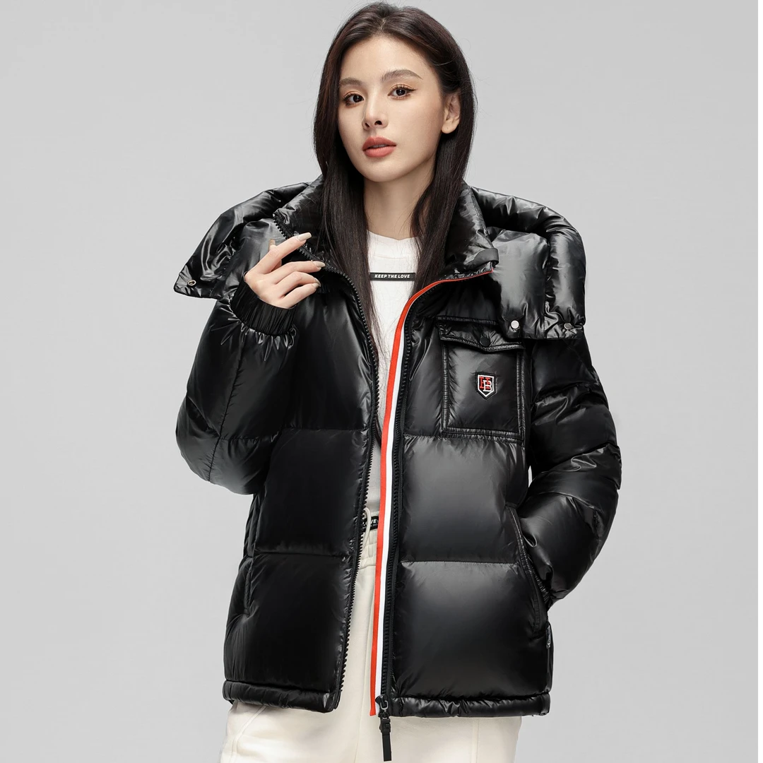 羽航之家冬季保暖情侣款高级亮面休闲羽绒服XB2405