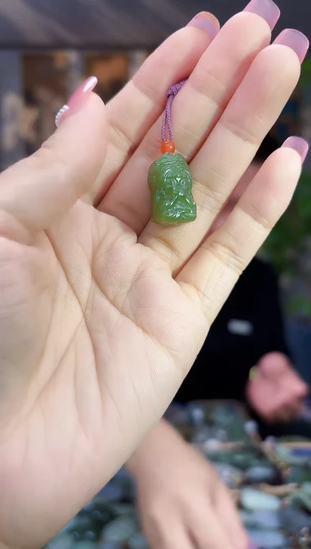 和田玉未镶嵌挂件拍一发一