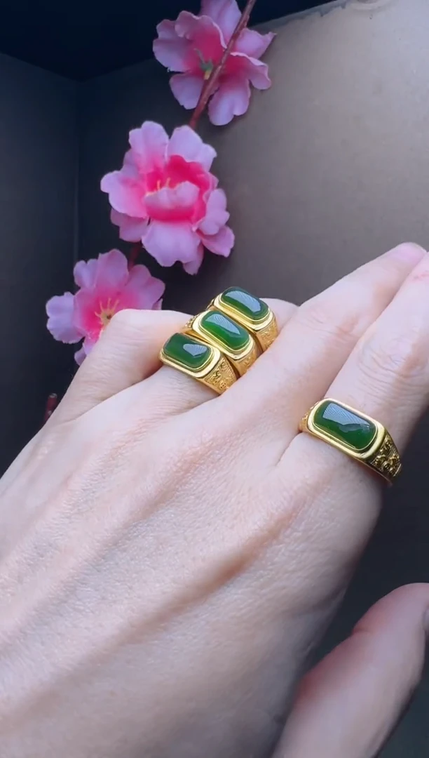 和田玉戒指银S925镶嵌戒指-多样性只发一件