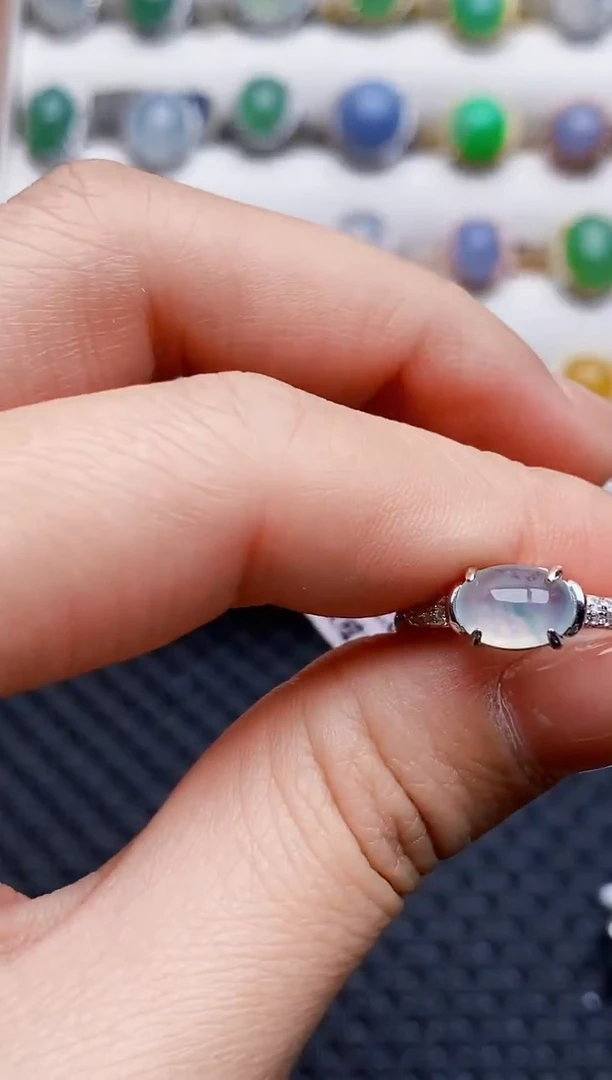 银S925镶嵌戒指翡翠5700