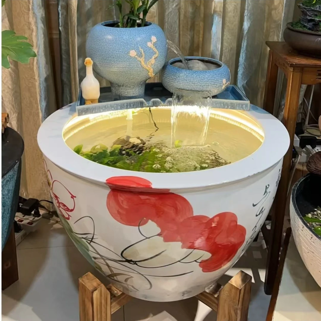 古法养鱼成套流水瀑布罐