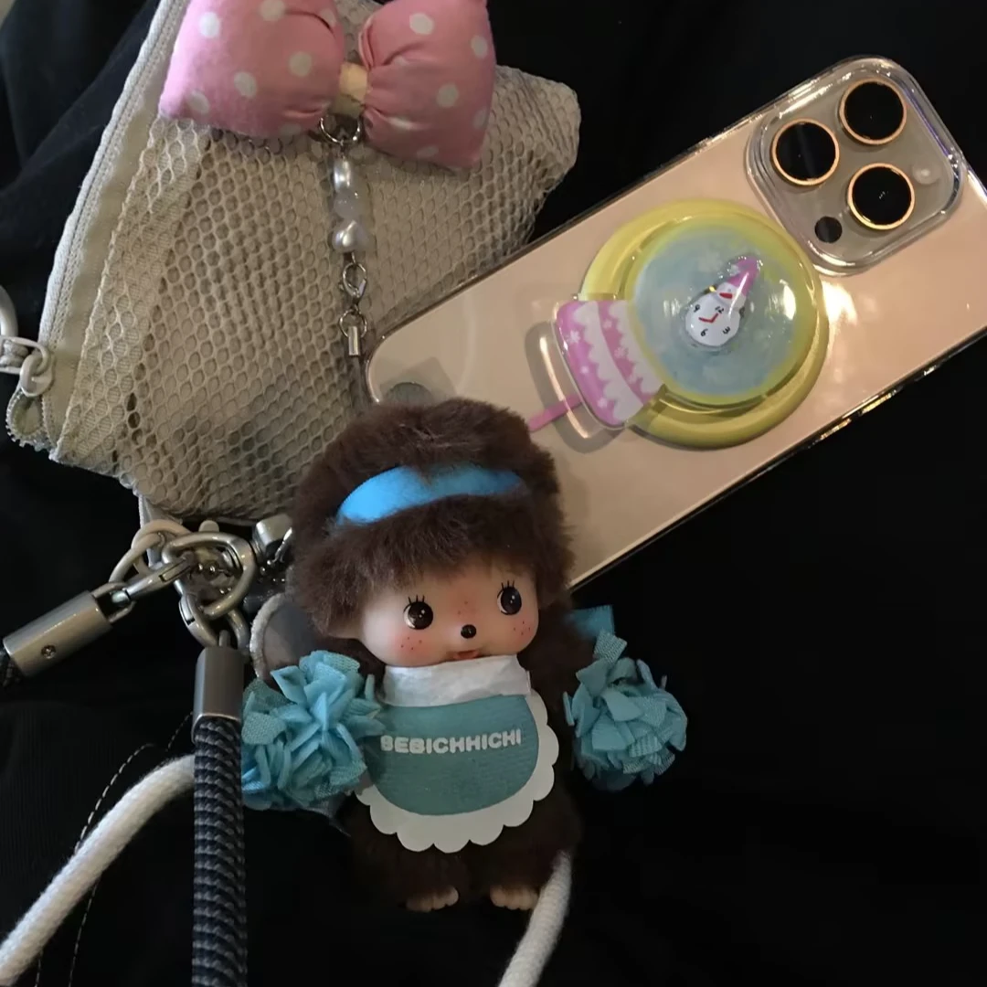 【冲绳限定】Monchhichi 浅蓝色啦啦队蒙奇奇钥匙扣玩偶