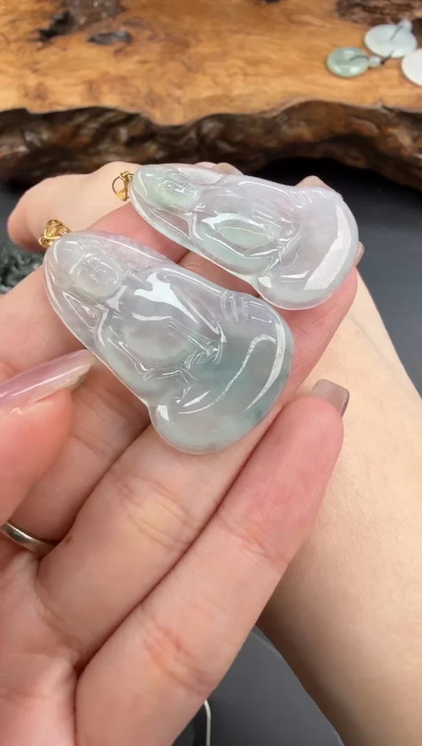 吊坠(不含链)18K金镶嵌翡翠翡翠饰品（多样性发货一件）-39