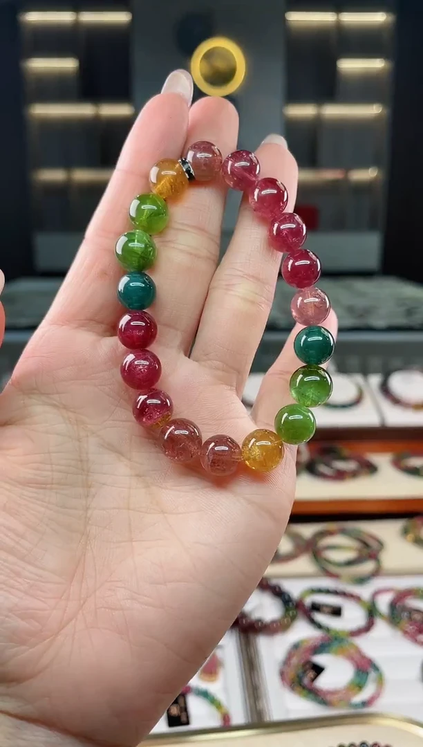 未镶嵌老矿碧玺单圈手串10mm+碧玺（多样性发一条）T