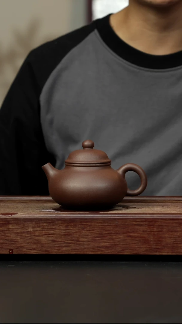 紫砂茶壶老紫泥 容天