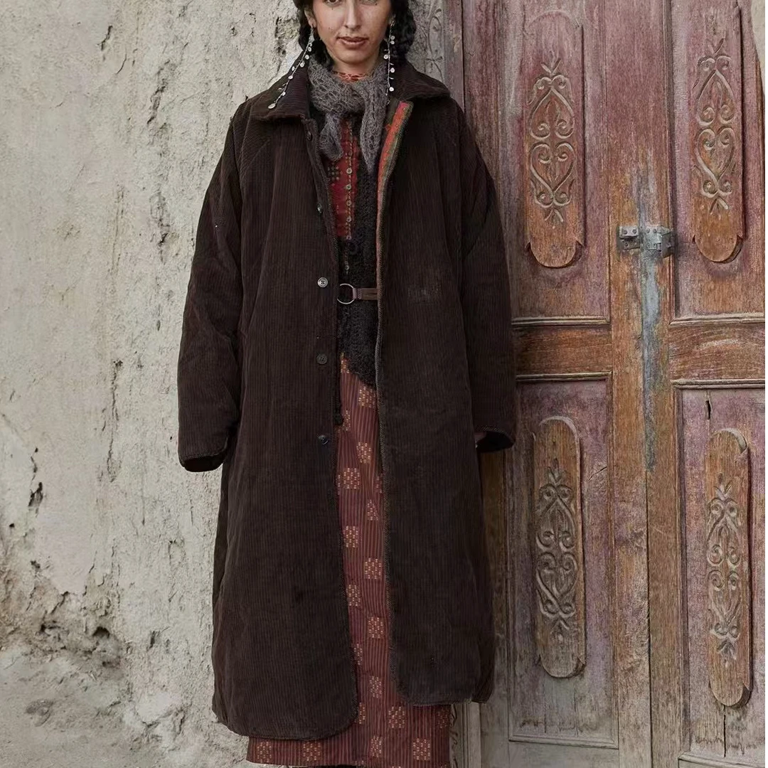 24FW8008长款外套棉服时尚复古加厚民族风保暖休闲冬季