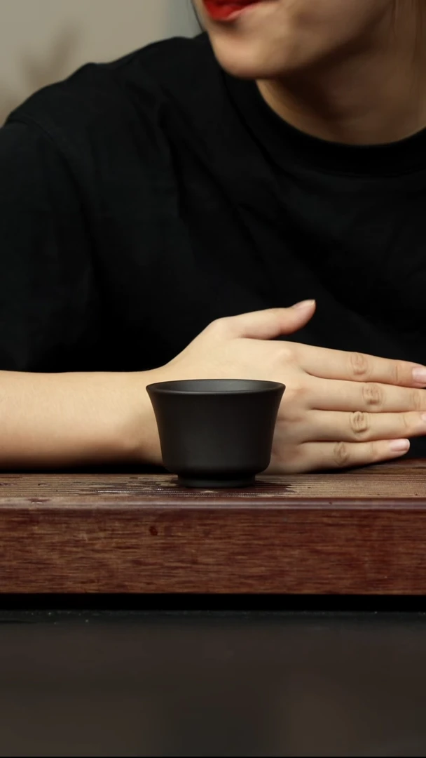 紫砂茶杯黑料 风铃杯
