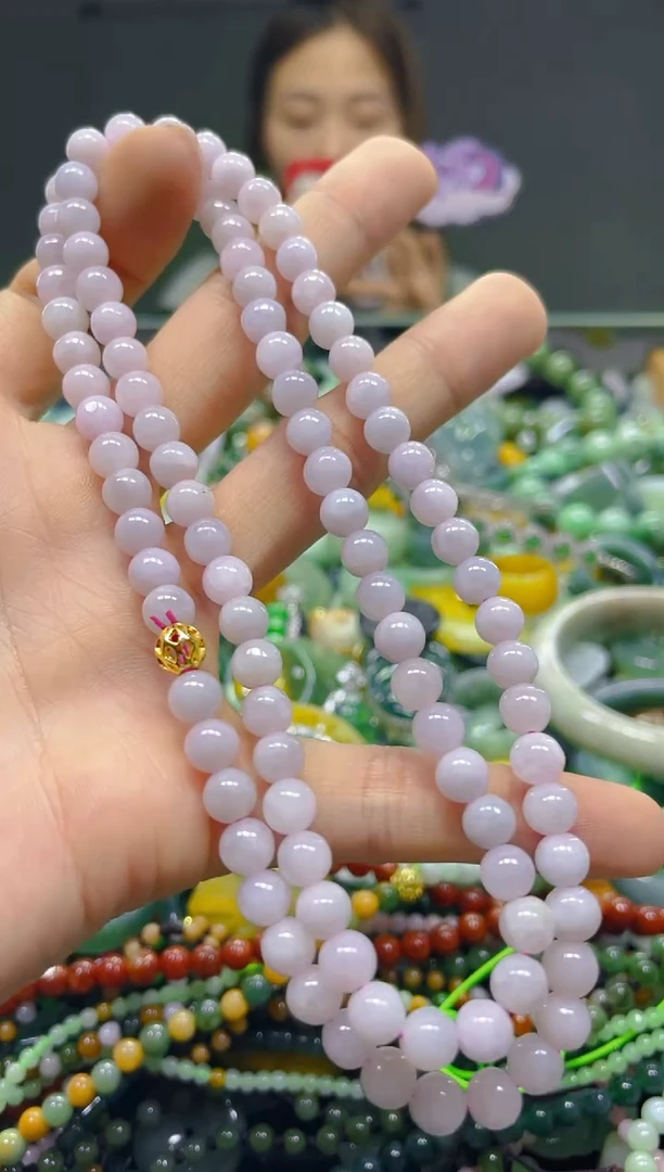 颈饰未镶嵌翡翠5MM/Q/翡翠A货，一件也是批发价