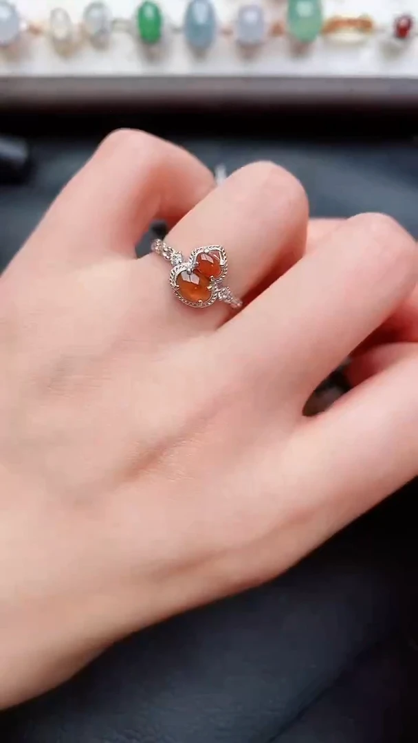 银S925镶嵌戒指翡翠...