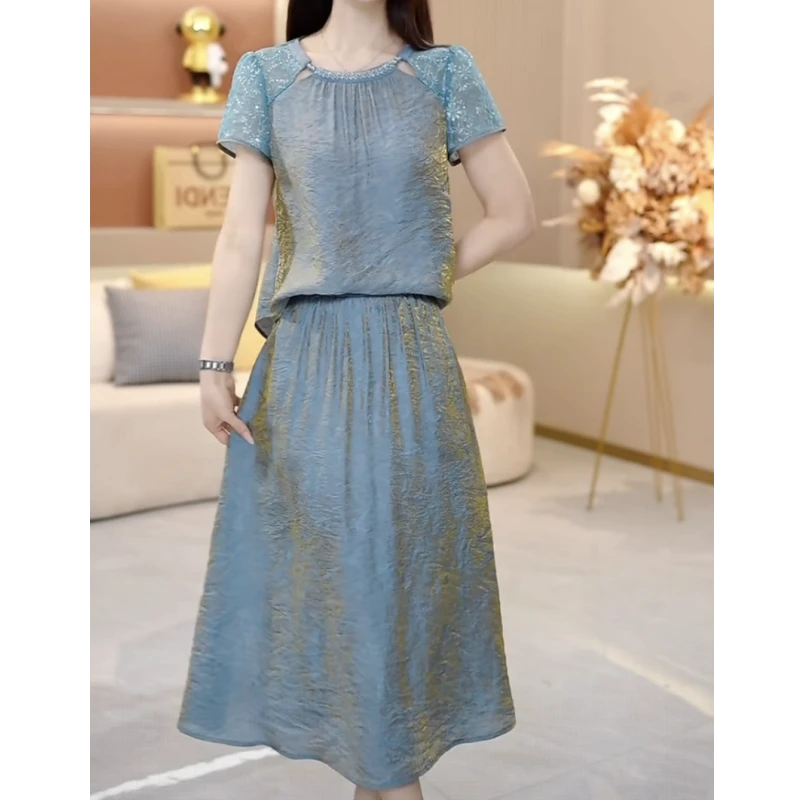 2025夏季新款套装裙两件套时尚气质优雅修身显瘦减龄裙子休闲套裙