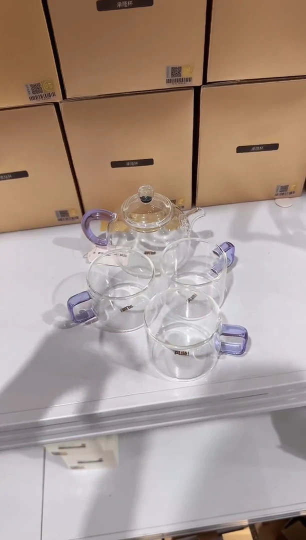 @@风谜樽悦壶浅紫色+臻悦杯紫色3只