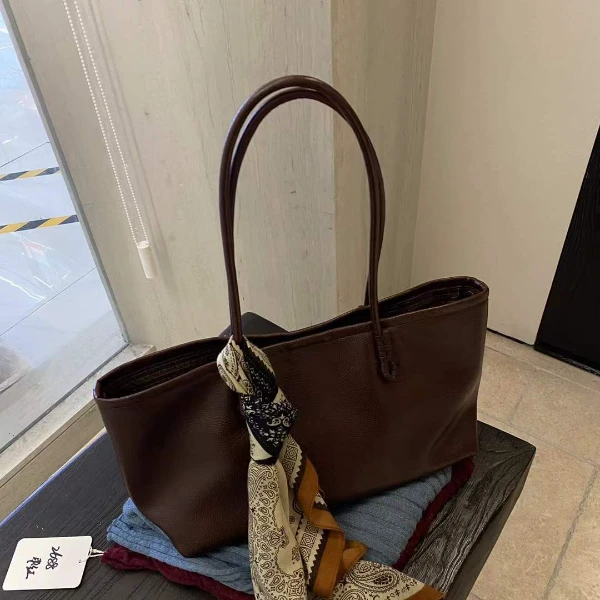 包包女2025新款时尚复古软皮横版托特包高级感腋下包大容量单肩包