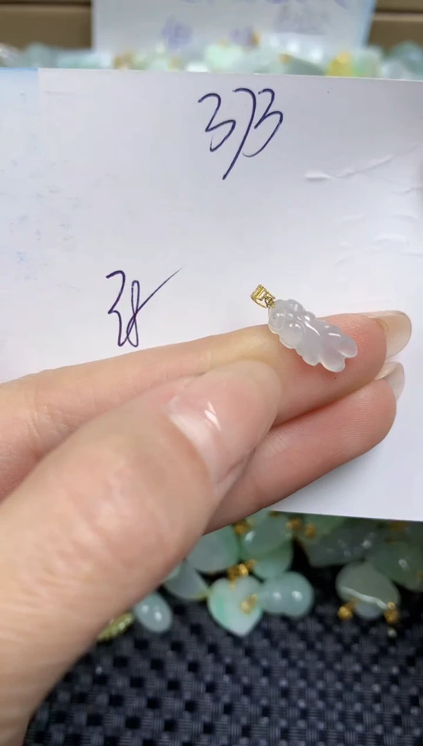 【闪购商品】翡翠颈饰18K金镶嵌天然缅甸A货翡翠