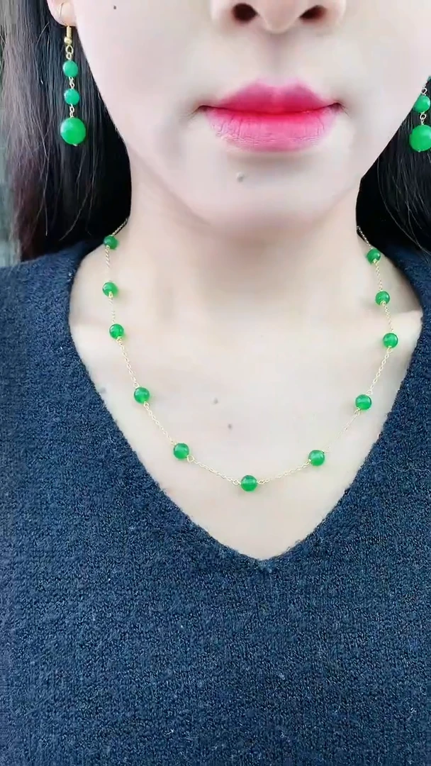 【闪购商品】翡翠颈饰14K金镶嵌D39项链