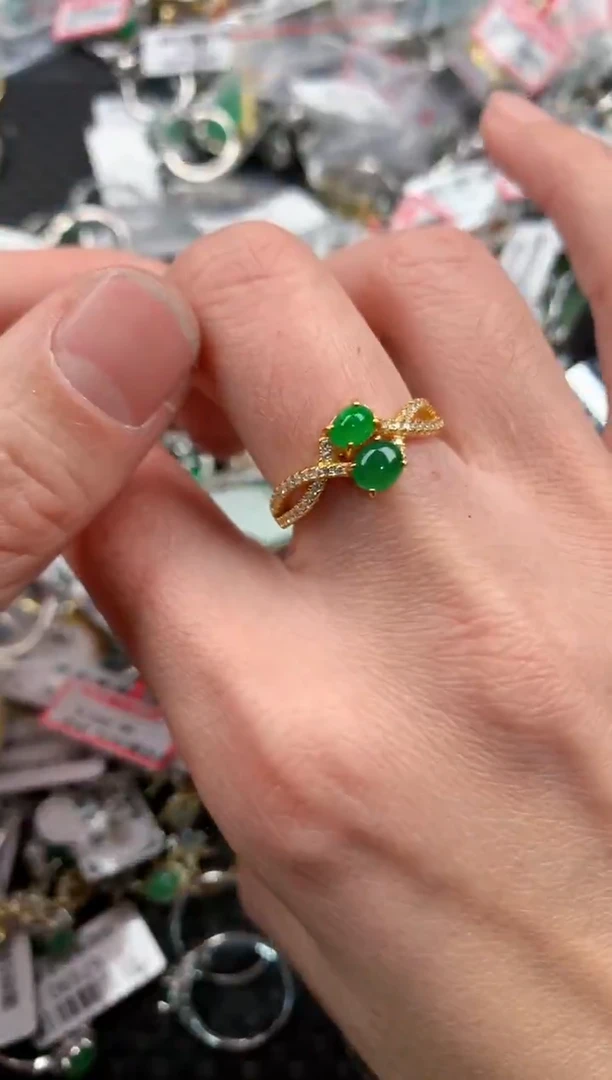 银S925镶嵌戒指翡翠55555   4