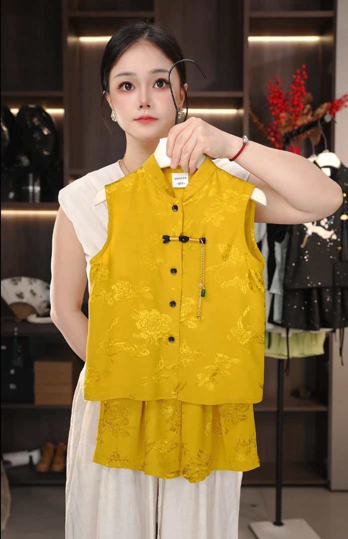 2025上新季沪上皇系列无袖马甲短裤套装儿童高定设计师系列25546