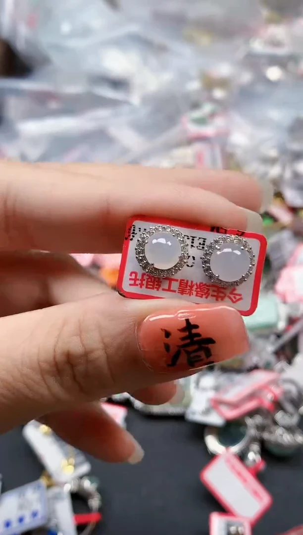 银S925镶嵌戒指翡翠天然A货缅甸翡翠