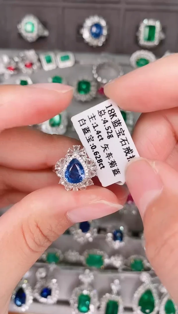【闪购商品】蓝宝石18K金戒指18K金镶嵌1